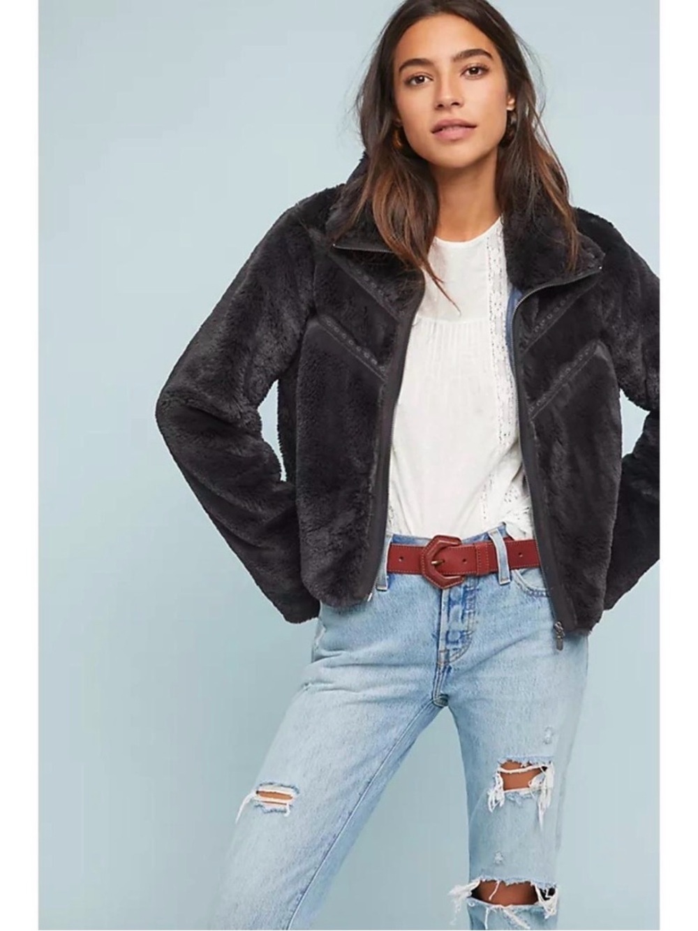 Anthropologie Faux Fur Jacket